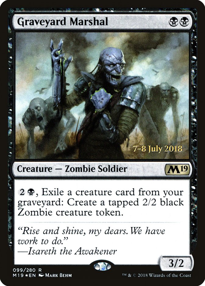 Graveyard Marshal [Core Set 2019 Prerelease Promos] | Pegasus Games WI