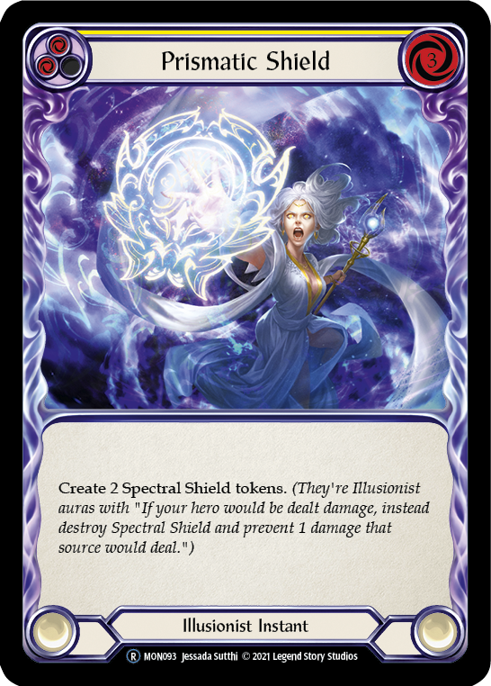 Prismatic Shield (Yellow) (Rainbow Foil) [U-MON093-RF] Unlimited Rainbow Foil | Pegasus Games WI