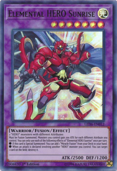 Elemental Hero Sunrise [LED6-EN012] Ultra Rare | Pegasus Games WI