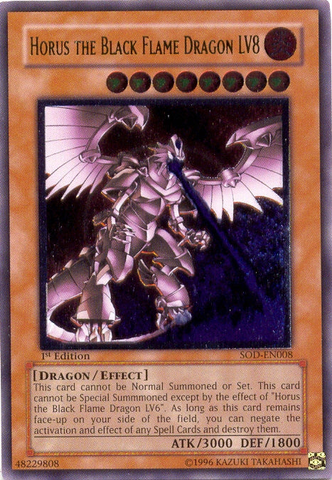 Horus the Black Flame Dragon LV8 (UTR) [SOD-EN008] Ultimate Rare | Pegasus Games WI