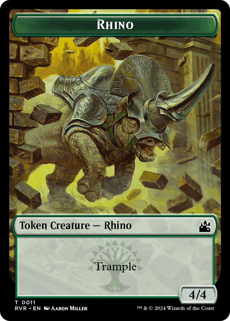 Saproling // Rhino Double-Sided Token [Ravnica Remastered Tokens] | Pegasus Games WI