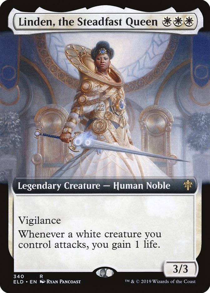 Linden, the Steadfast Queen (Extended Art) [Throne of Eldraine] | Pegasus Games WI