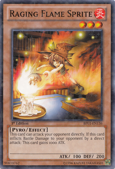 Raging Flame Sprite [BP01-EN136] Starfoil Rare | Pegasus Games WI