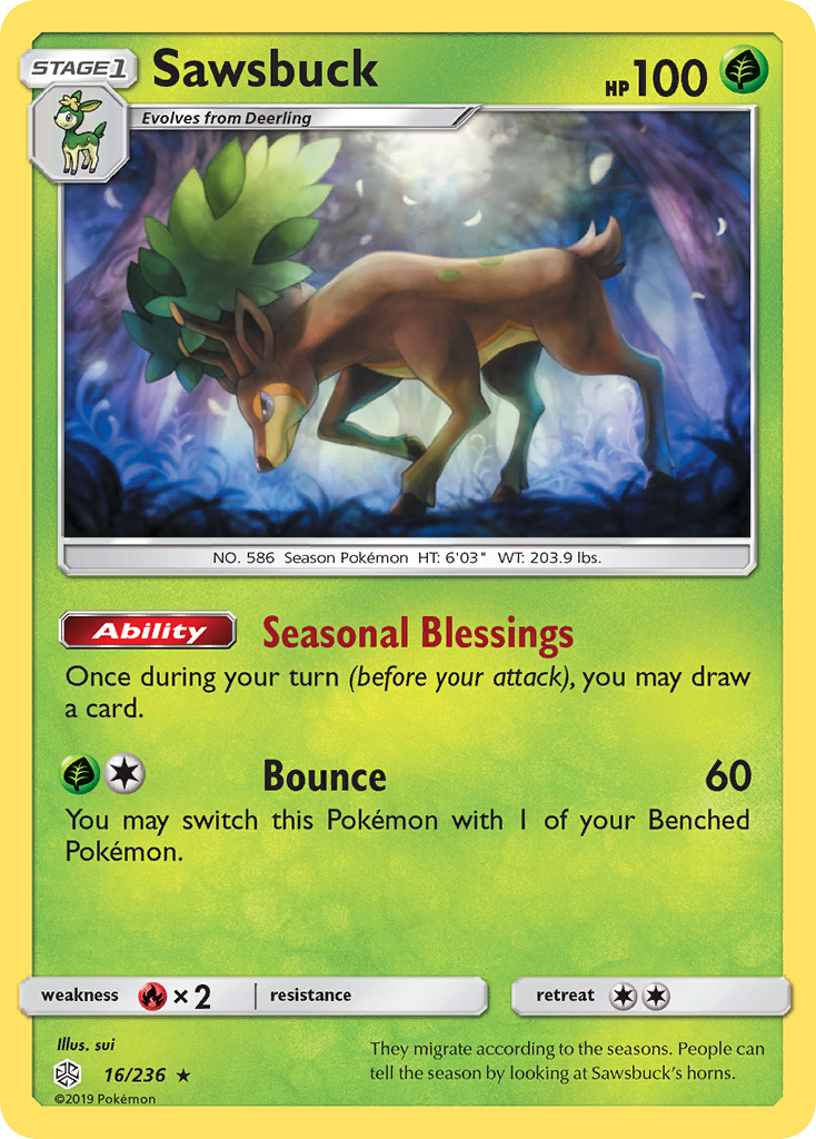 Sawsbuck (16/236) [Sun & Moon: Cosmic Eclipse] | Pegasus Games WI