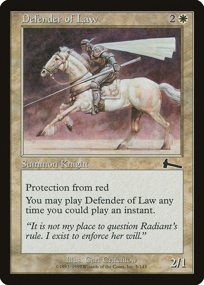 Defender of Law [Urza's Legacy] | Pegasus Games WI