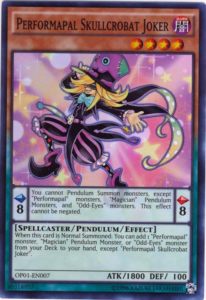 Performapal Skullcrobat Joker [OP01-EN007] Super Rare | Pegasus Games WI