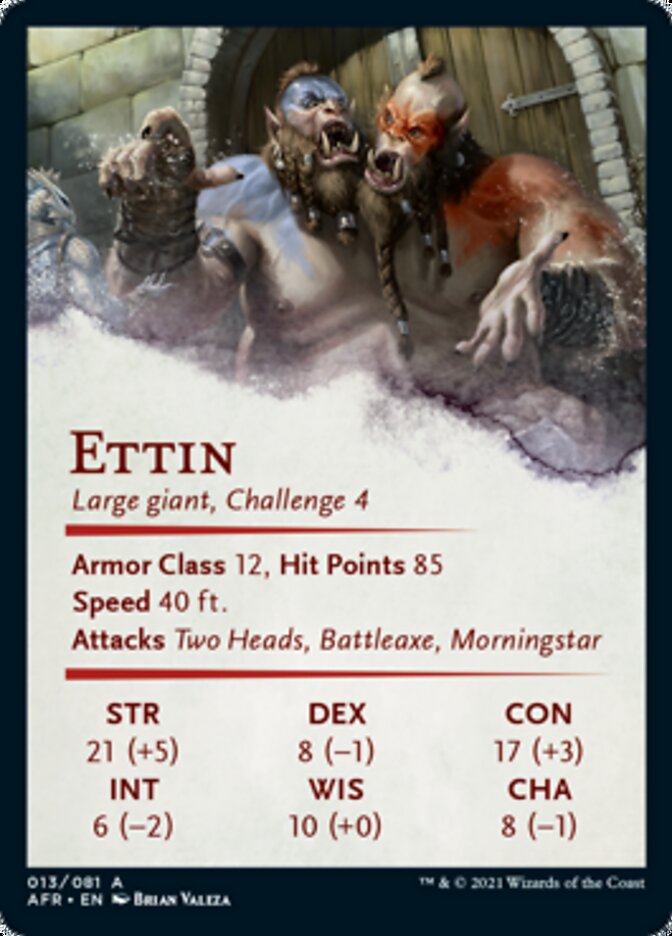 Ettin Art Card (Gold-Stamped Signature) [Dungeons & Dragons: Adventures in the Forgotten Realms Art Series] | Pegasus Games WI