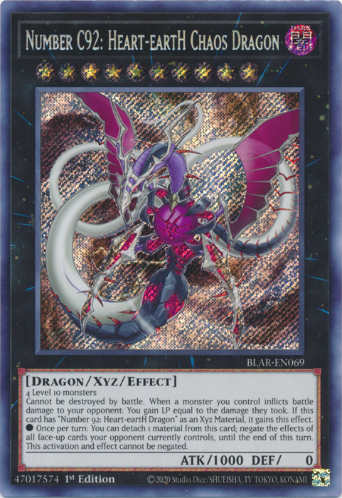 Number C92: Heart-eartH Chaos Dragon [BLAR-EN069] Secret Rare | Pegasus Games WI