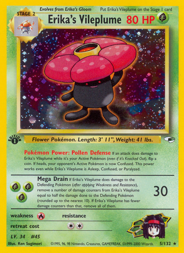 Erika's Vileplume (5/132) [Gym Heroes 1st Edition] | Pegasus Games WI