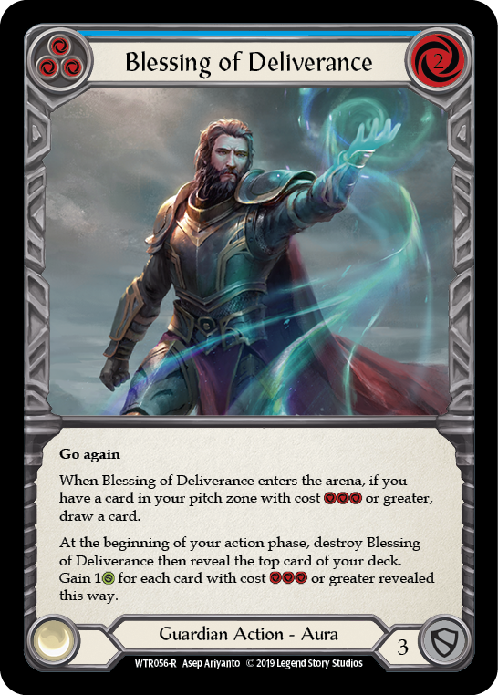 Blessing of Deliverance (Blue) [WTR056-R] Alpha Print Rainbow Foil | Pegasus Games WI