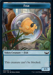 Fish // Rhino Warrior Double-Sided Token [Streets of New Capenna Tokens] | Pegasus Games WI