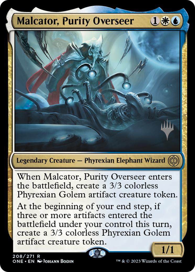 Malcator, Purity Overseer (Promo Pack) [Phyrexia: All Will Be One Promos] | Pegasus Games WI