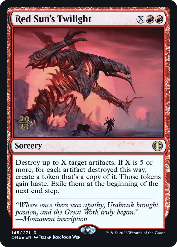 Red Sun's Twilight [Phyrexia: All Will Be One Prerelease Promos] | Pegasus Games WI