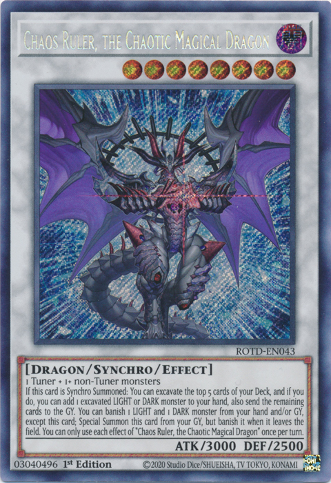 Chaos Ruler, the Chaotic Magical Dragon [ROTD-EN043] Secret Rare | Pegasus Games WI