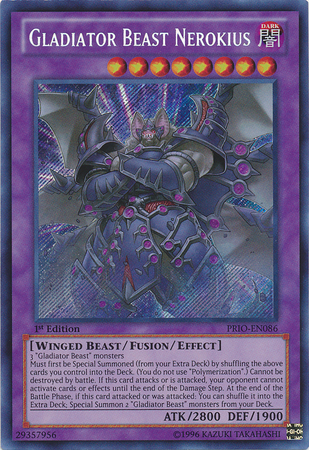 Gladiator Beast Nerokius [PRIO-EN086] Secret Rare | Pegasus Games WI