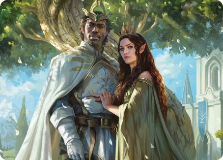 Aragorn and Arwen, Wed Art Card [The Lord of the Rings: Tales of Middle-earth Art Series] | Pegasus Games WI