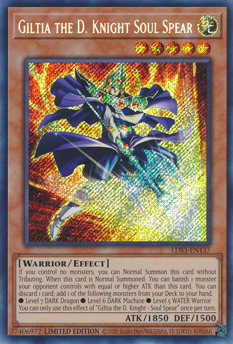 Giltia the D. Knight Soul Spear [LDS3-EN137] Secret Rare | Pegasus Games WI