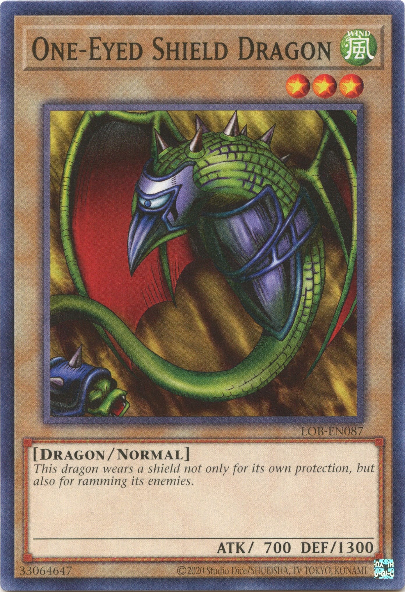 One-Eyed Shield Dragon (25th Anniversary) [LOB-EN087] Common | Pegasus Games WI