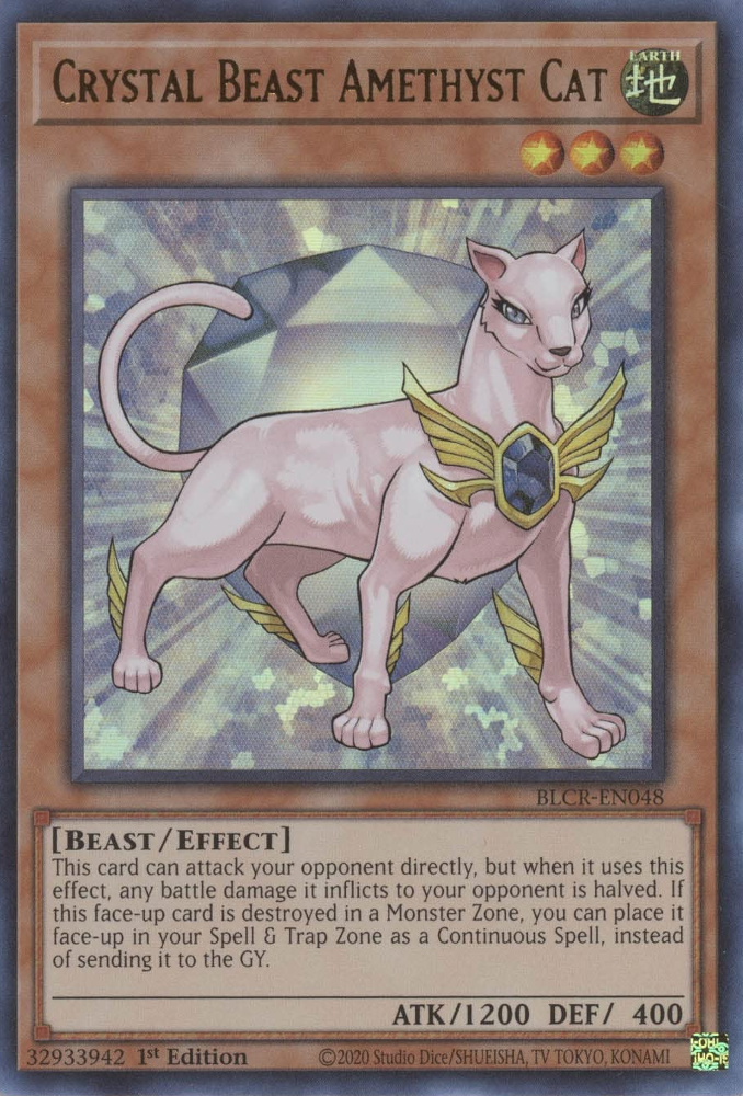 Crystal Beast Amethyst Cat [BLCR-EN048] Ultra Rare | Pegasus Games WI