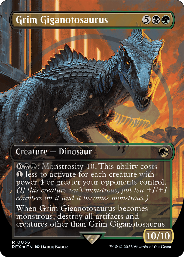 Grim Giganotosaurus Emblem (Borderless) [Jurassic World Collection Tokens] | Pegasus Games WI
