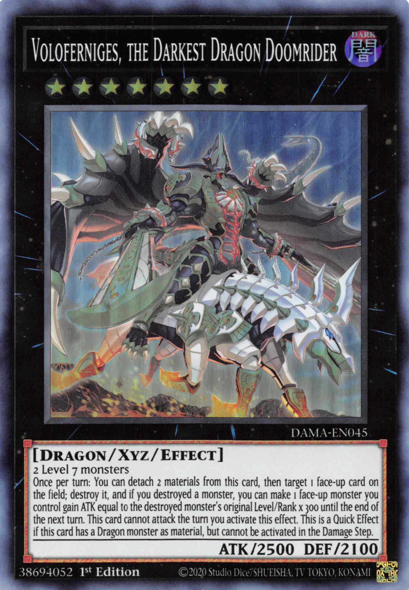 Voloferniges, the Darkest Dragon Doomrider [DAMA-EN045] Super Rare | Pegasus Games WI