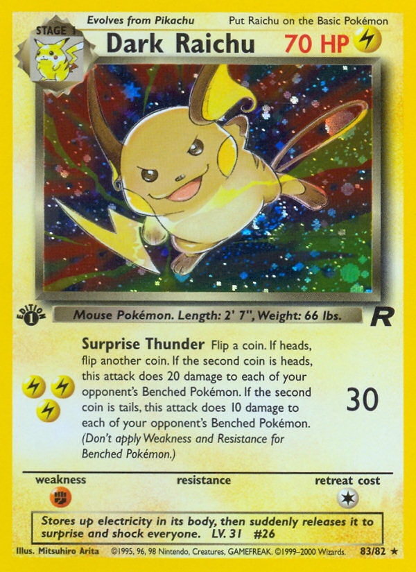 Dark Raichu (83/82) [Team Rocket 1st Edition] | Pegasus Games WI