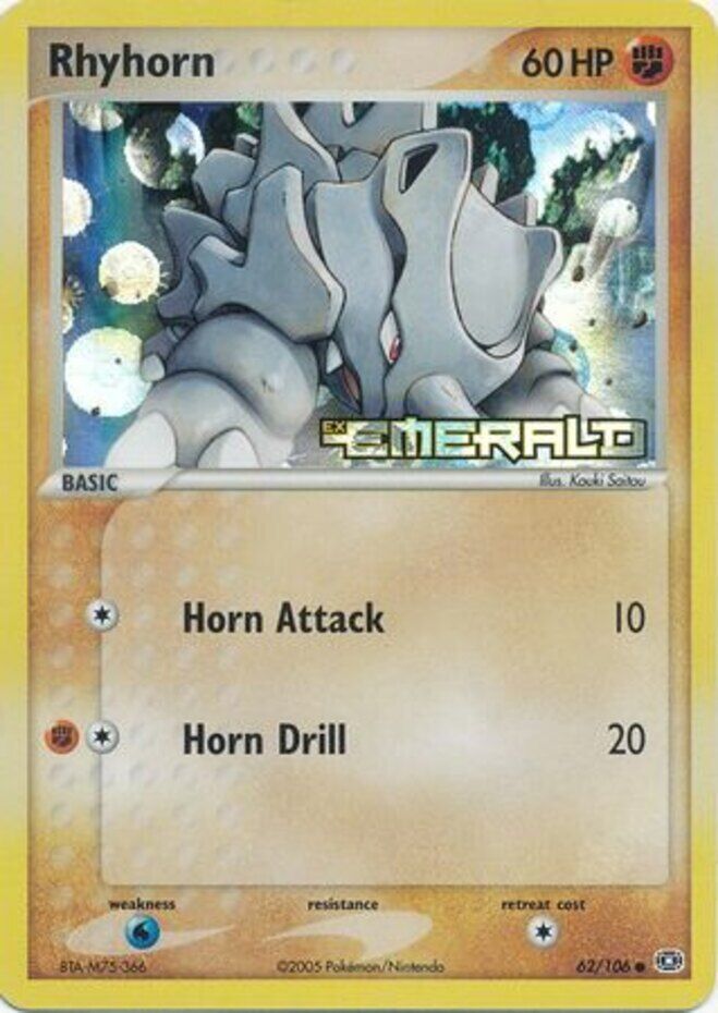 Rhyhorn (62/106) (Stamped) [EX: Emerald] | Pegasus Games WI