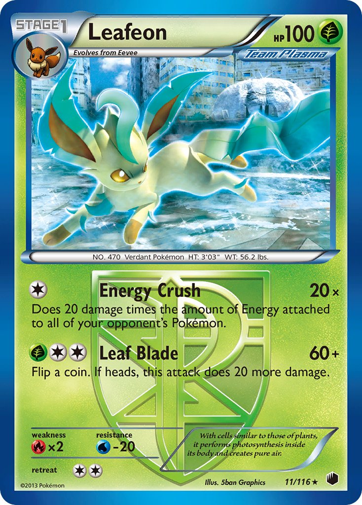 Leafeon (11/116) (Theme Deck Exclusive) [Black & White: Plasma Freeze] | Pegasus Games WI