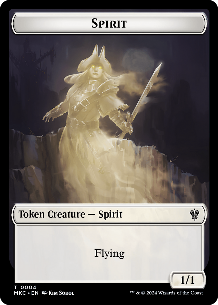 Spirit // Phyrexian Germ Double-Sided Token [Murders at Karlov Manor Commander Tokens] | Pegasus Games WI