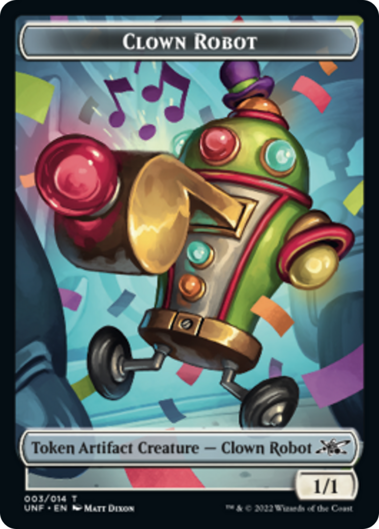 Clown Robot (003) // Food (010) Double-Sided Token [Unfinity Tokens] | Pegasus Games WI