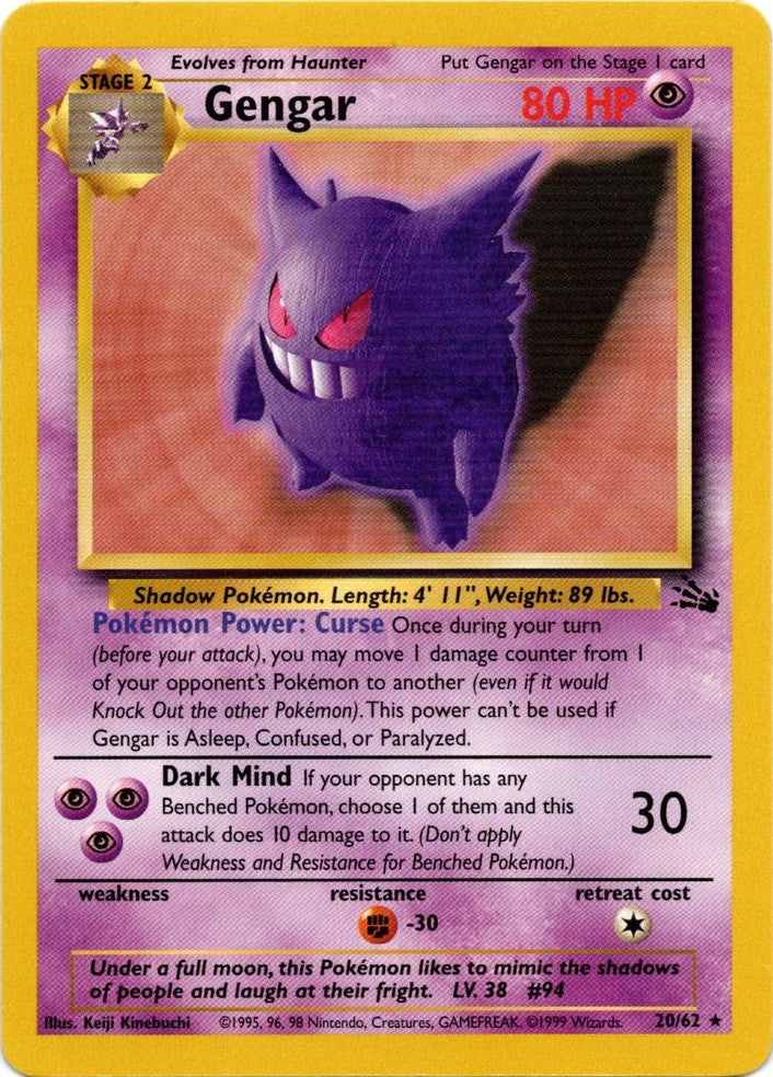 Gengar (20/62) [Fossil Unlimited] | Pegasus Games WI