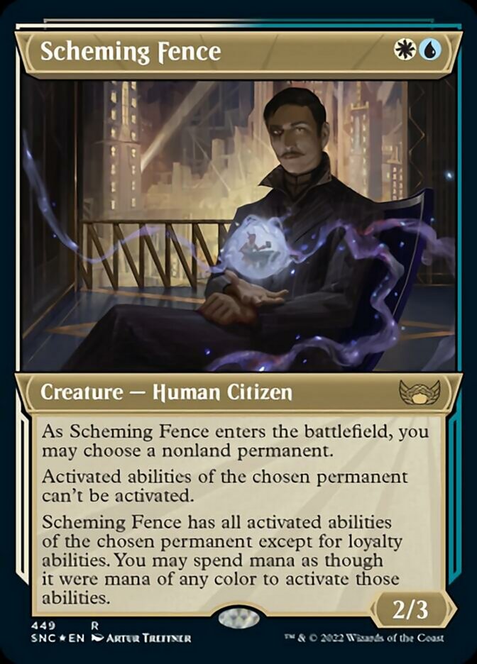 Scheming Fence (Showcase Art Deco Foil Etched) [Streets of New Capenna] | Pegasus Games WI