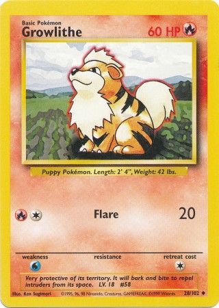 Growlithe (28/102) [Base Set Unlimited] | Pegasus Games WI