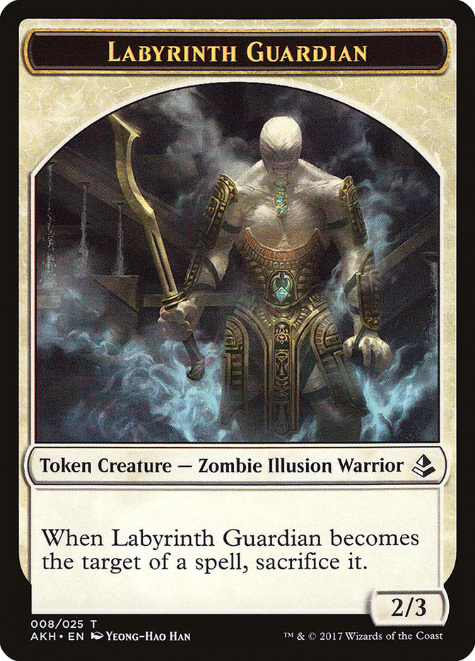 Warrior // Labyrinth Guardian Double-Sided Token [Amonkhet Tokens] | Pegasus Games WI