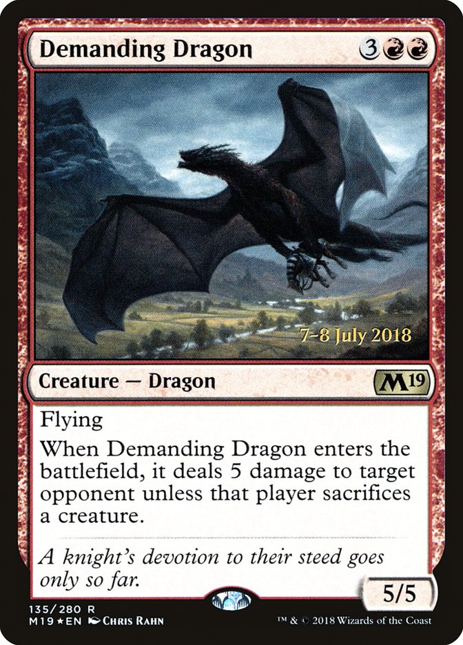 Demanding Dragon [Core Set 2019 Prerelease Promos] | Pegasus Games WI