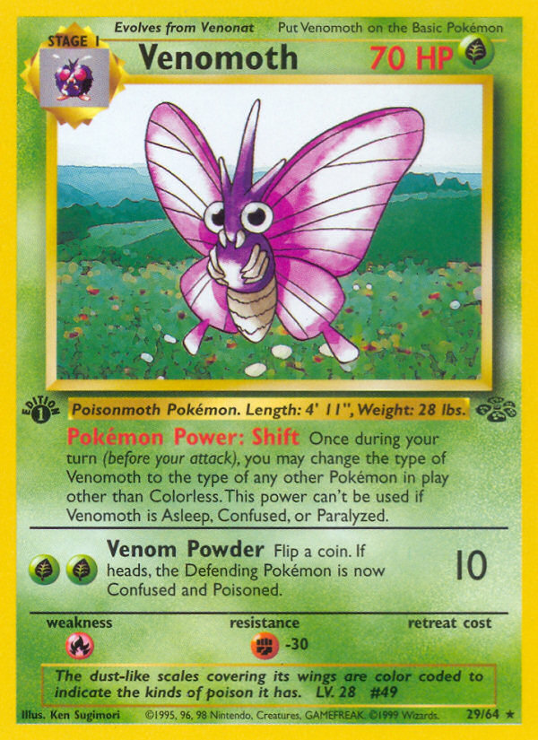 Venomoth (29/64) [Jungle 1st Edition] | Pegasus Games WI