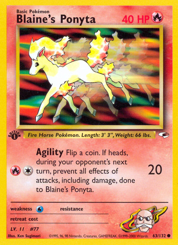 Blaine's Ponyta (63/132) [Gym Heroes 1st Edition] | Pegasus Games WI