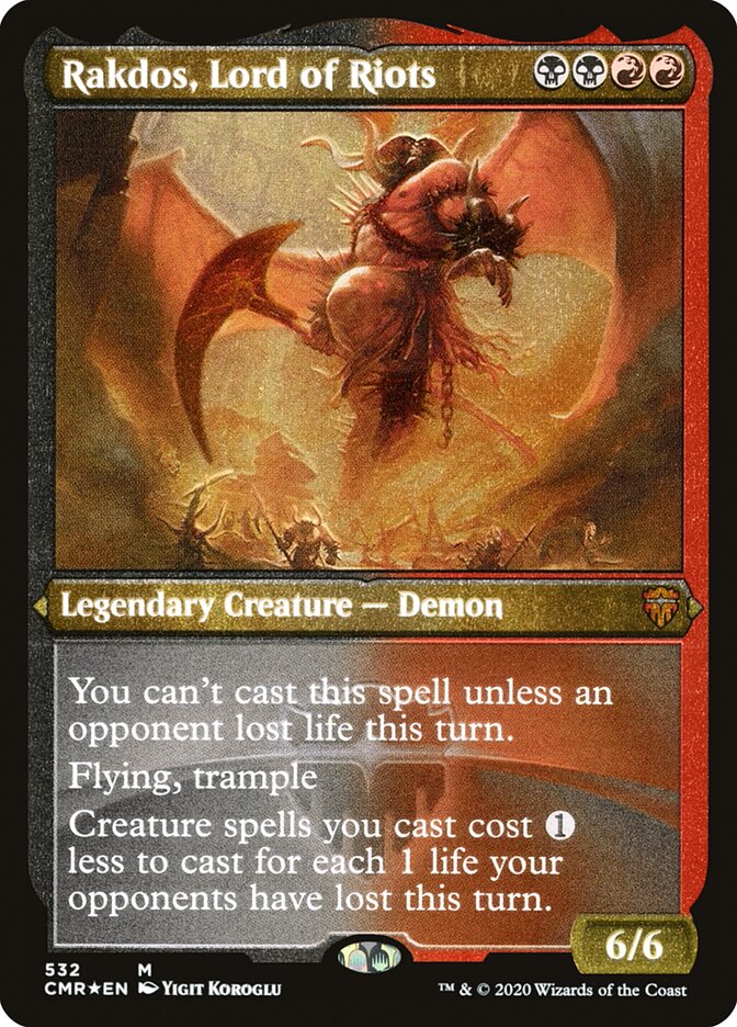 Rakdos, Lord of Riots (Etched) [Commander Legends] | Pegasus Games WI