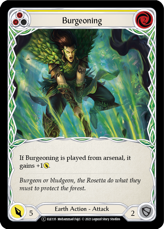 Burgeoning (Yellow) [U-ELE135] Unlimited Rainbow Foil | Pegasus Games WI