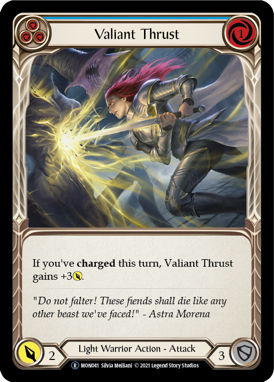Valiant Thrust (Blue) [U-MON041] Unlimited Normal | Pegasus Games WI