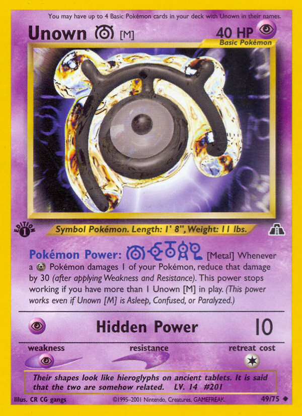 Unown [M] (49/75) [Neo Discovery 1st Edition] | Pegasus Games WI