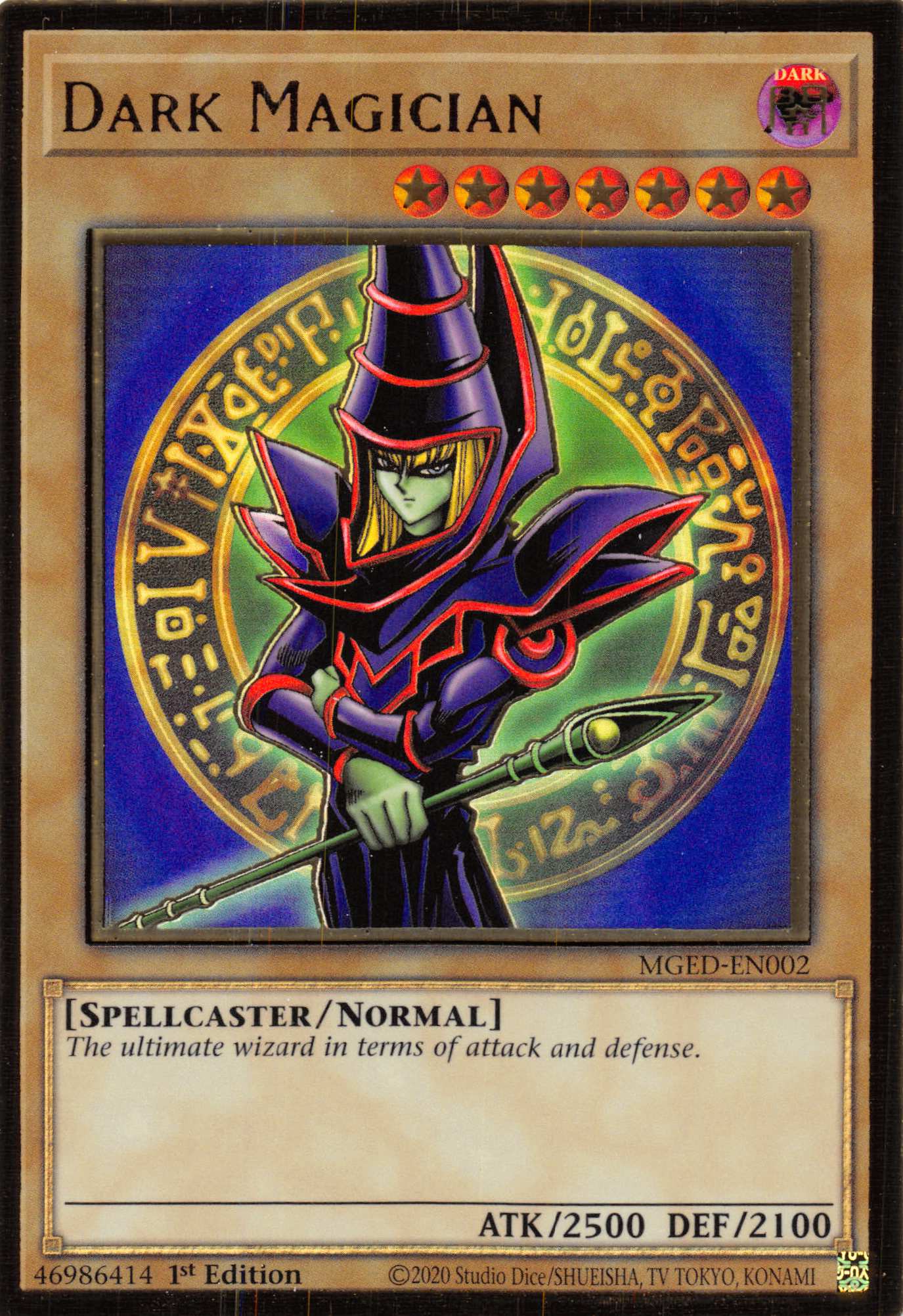 Dark Magician (Alternate Art) [MGED-EN002] Gold Rare | Pegasus Games WI