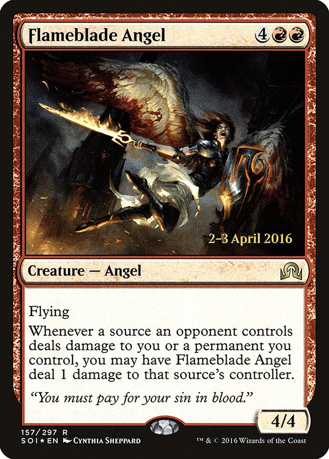 Flameblade Angel [Shadows over Innistrad Prerelease Promos] | Pegasus Games WI