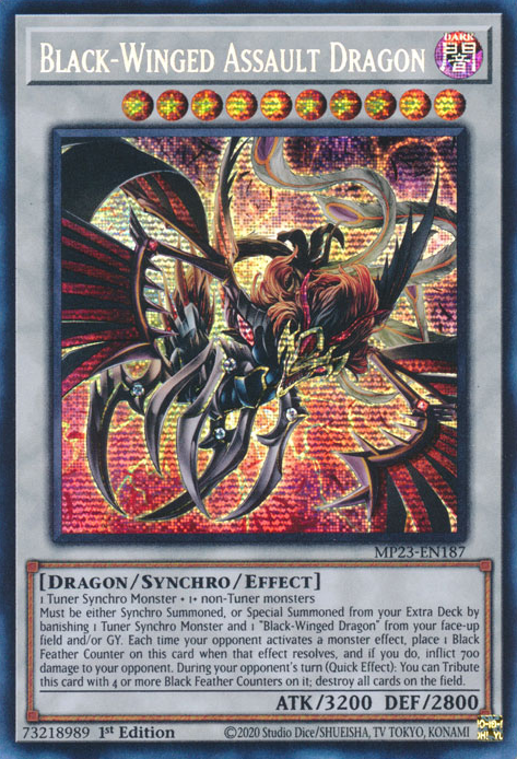 Black-Winged Assault Dragon [MP23-EN187] Prismatic Secret Rare | Pegasus Games WI