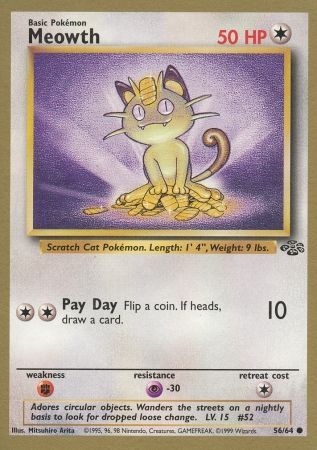 Meowth (56/64) (Gold Bordered Promo) [Jungle Unlimited] | Pegasus Games WI