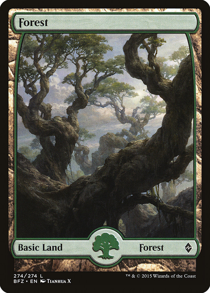 Forest (274) (Full Art) [Battle for Zendikar] | Pegasus Games WI