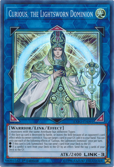 Curious, the Lightsworn Dominion [EXFO-EN091] Super Rare | Pegasus Games WI