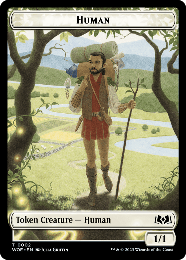 Human // Food (0012) Double-Sided Token [Wilds of Eldraine Tokens] | Pegasus Games WI