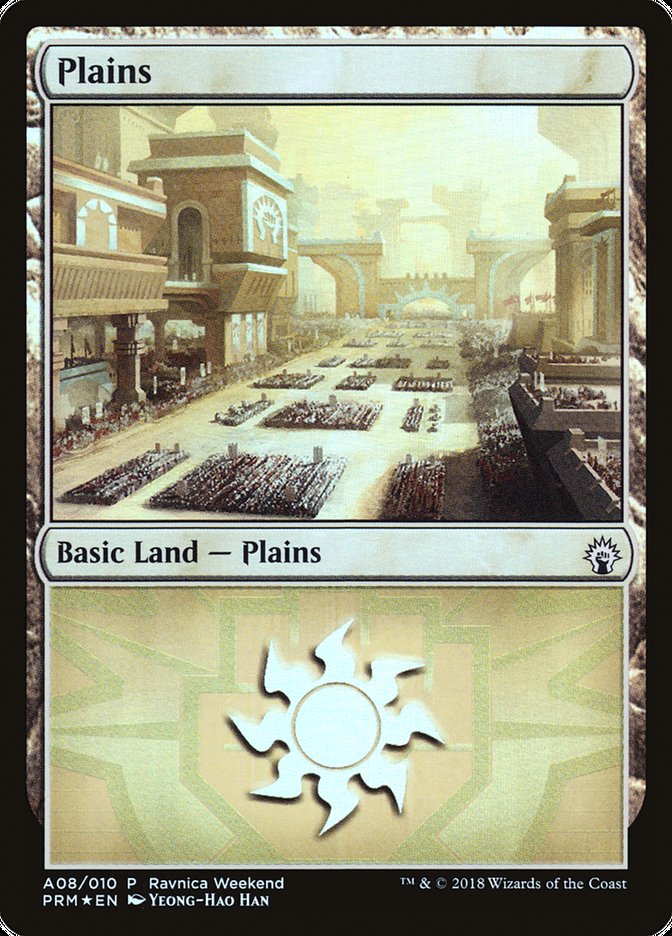 Plains (A08) [Ravnica Allegiance Ravnica Weekend] | Pegasus Games WI