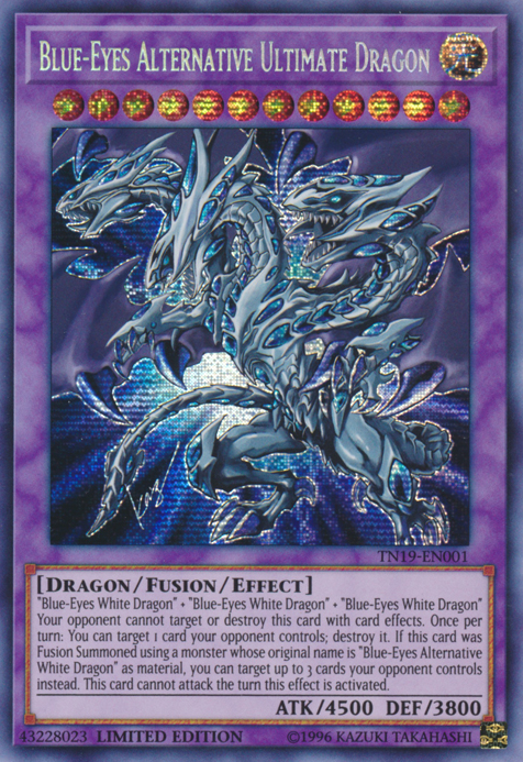 Blue-Eyes Alternative Ultimate Dragon [TN19-EN001] Prismatic Secret Rare | Pegasus Games WI